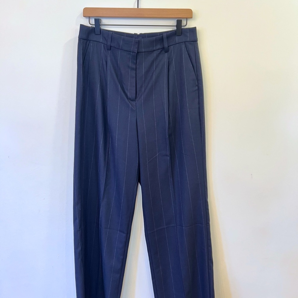 J. Crew Factory Navy Pinstripe Dress Pants